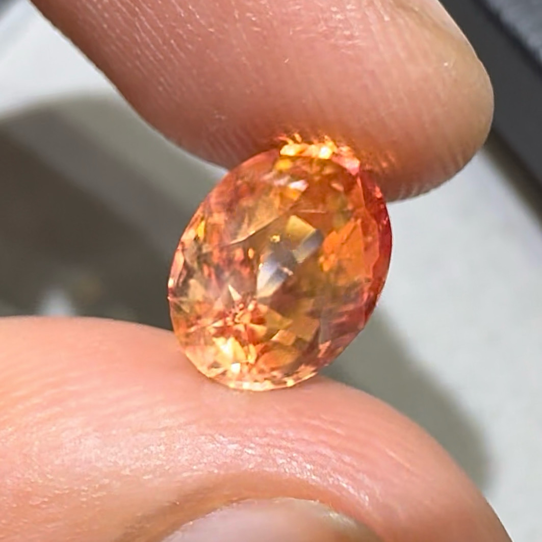5-Ct-Unheated-Padparadscha-Sapphire-2 Oval 5 Ct UNHEATED Padparadscha Sapphire of Sri Lankan Origin - Image 1